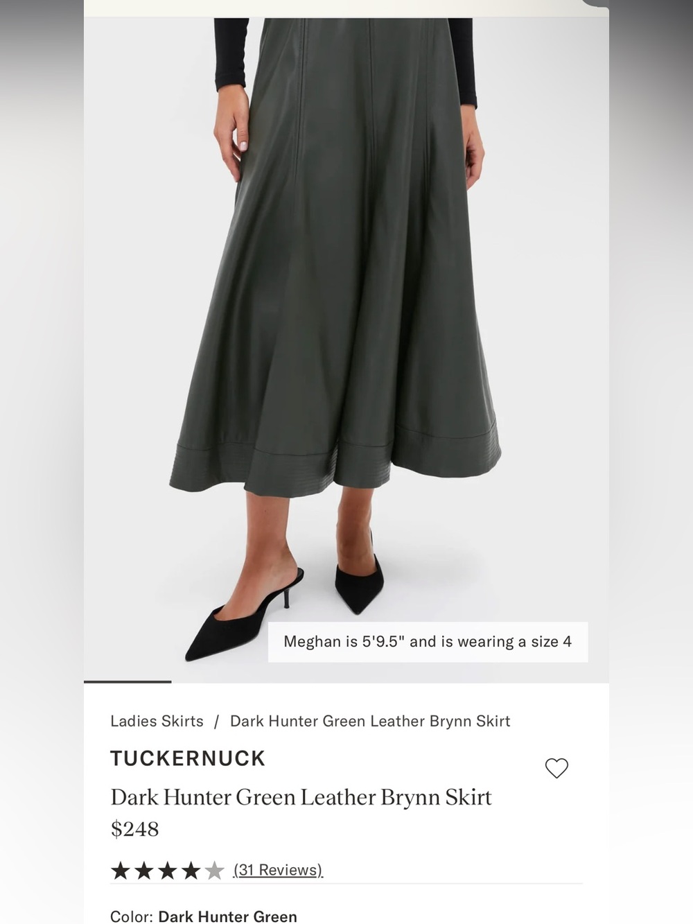 Tuckernuck Olive Faux Leather A-Line Maxi Skirt - Woman's Elegance - Picture 5 of 5